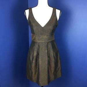 Theory Rakia V-Neck Metallic Dress